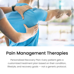 Physiotherapist providing pain management therapy for shoulder and back pain