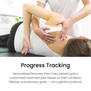 Physiotherapist monitoring patient progress during rehabilitation session